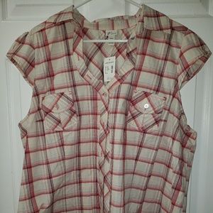 22/24 plaid button down tank